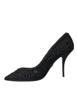 Dolce & Gabbana Black Cordonetto Ricamo Pump Heels Shoes