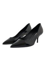 Dolce & Gabbana Black Patent Leather Heels Pumps Shoes