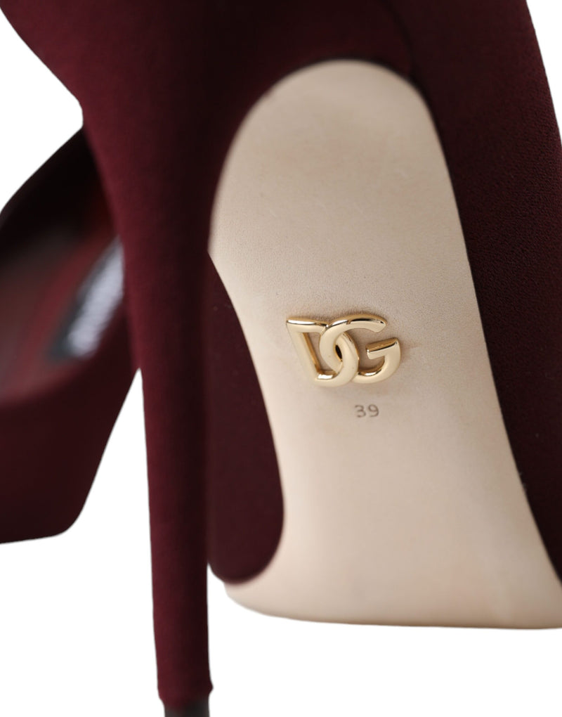 Dolce & Gabbana Bordeaux Stilettos Heels Pumps Shoes