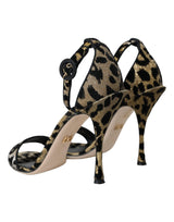 Dolce & Gabbana Gold Leopard Lurex High Heel Sandals Shoes