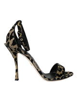 Dolce & Gabbana Gold Leopard Lurex High Heel Sandals Shoes