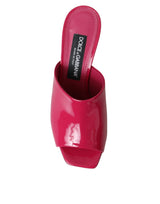 Dolce & Gabbana Fuchsia DG Logo Heels Slides Sandals Shoes