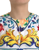 Dolce & Gabbana Multicolor Majolica A-line Sleeveless Dress