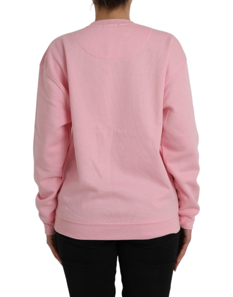 Philippe Model Pink Cotton Logo Print Long Sleeves Pullover Sweater