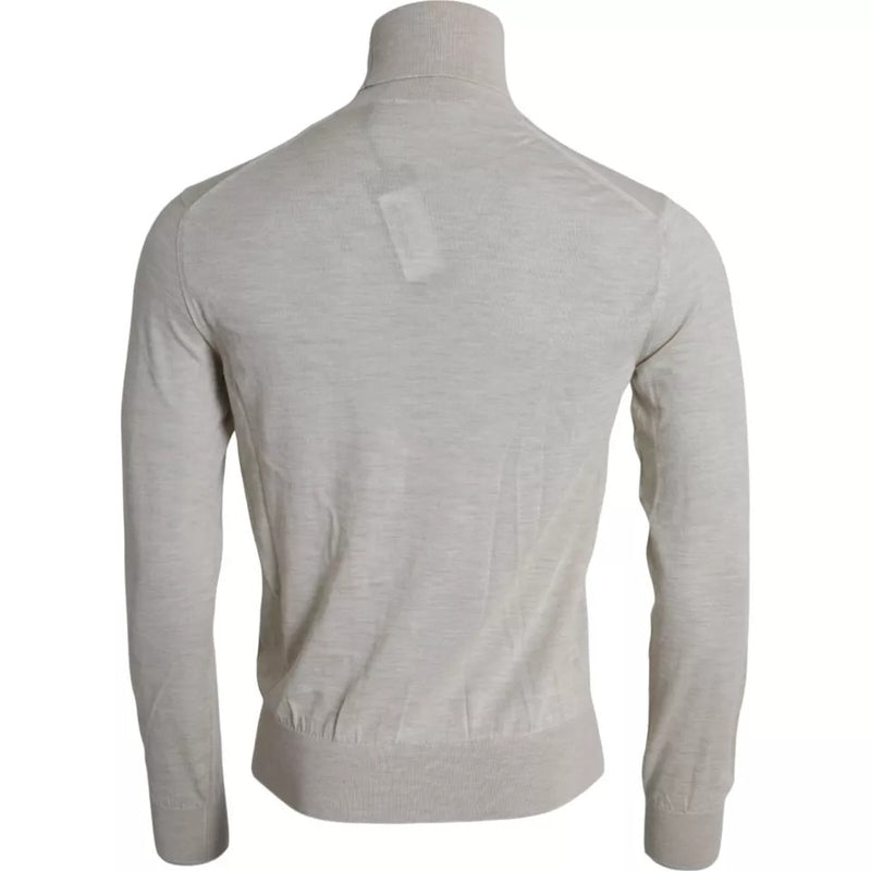 Dolce & Gabbana Pullover Beige Cashmere Turtleneck Sweater