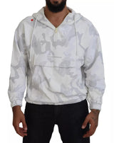 Dolce & Gabbana White Camouflage Hooded Sweatshirt Sweater