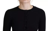 Dolce & Gabbana Black Button Down Slim Cardigan Wool Sweater