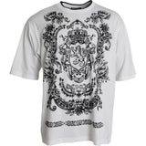 Dolce & Gabbana White Lion Crown Logo Cotton Crewneck T-shirt