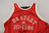 Dolce & Gabbana Red Nylon Logo Print Sleeveless Jersey Top