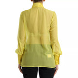 Dolce & Gabbana Yellow Long Sleeve Button Down Blouse Top