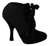 Dolce & Gabbana Black Suede Stretch Ankle Boots Booties Shoes