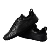 Dolce & Gabbana Black Leather Crown Low Top Sneakers Men Shoes