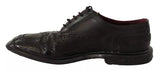 Dolce & Gabbana Black Leather Brogue Oxford Dress Shoes