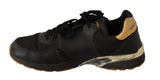 Dolce & Gabbana Black Gold Leather Low Trainers Sneakers Men Shoes