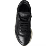 Dolce & Gabbana Black White DAYMASTER Leather Sneakers Women Shoes