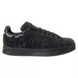 Dolce & Gabbana Black Floral Lace Leather Women Sneakers Shoes