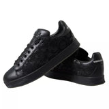 Dolce & Gabbana Black Floral Lace Leather Women Sneakers Shoes