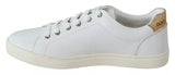 Dolce & Gabbana White Leather Heart Low Top Sneakers Men Shoes