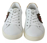 Dolce & Gabbana White Leather Heart Low Top Sneakers Men Shoes