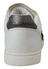 Dolce & Gabbana White Leather Heart Low Top Sneakers Casual Shoes