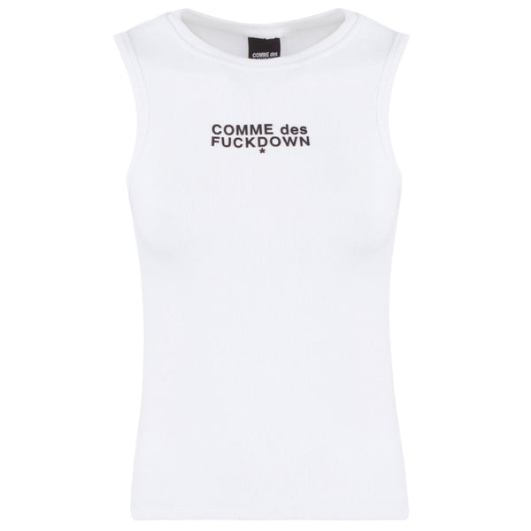 Comme Des Fuckdown White Cotton Tops & T-Shirt