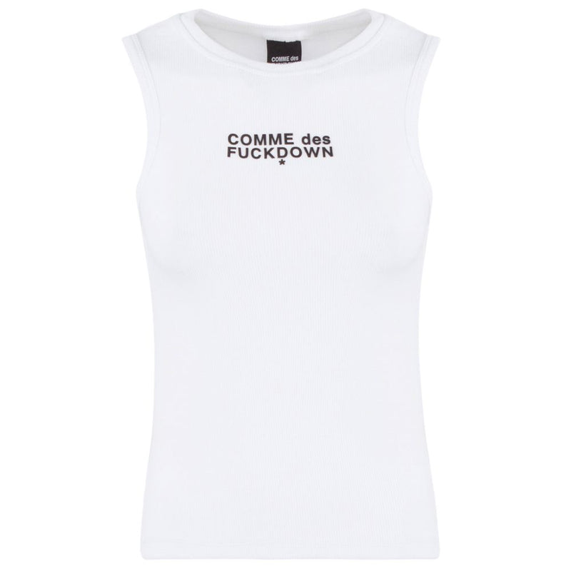 Comme Des Fuckdown White Cotton Tops & T-Shirt