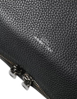 Dolce & Gabbana Black Pebbled Leather Edge Shoulder Strap Men Bag