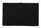 Dolce & Gabbana Black Silk Gold Frame Clutch Evening Party Purse Bag