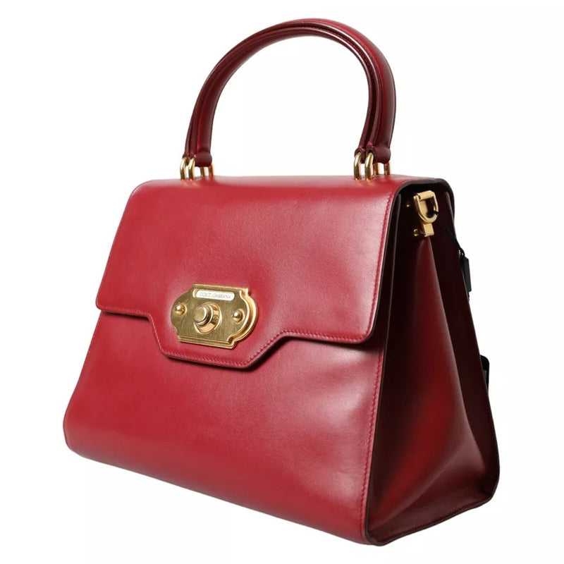 Dolce & Gabbana Red Leather Top Handle Crossbody WELCOME Shoulder Bag