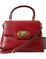 Dolce & Gabbana Red Leather Top Handle Crossbody WELCOME Shoulder Bag