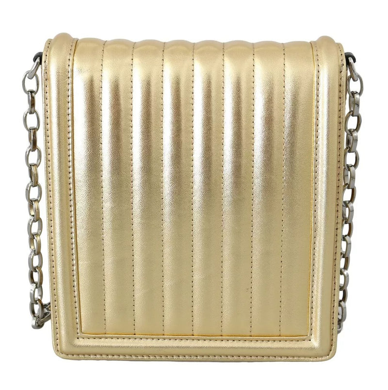 Dolce & Gabbana Gold Shoulder #DG GIRLS Leather Sling Clutch Purse Bag