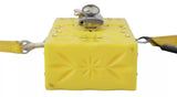 Dolce & Gabbana Yellow Plexiglass Crystals Box Padlock Women Clutch Bag