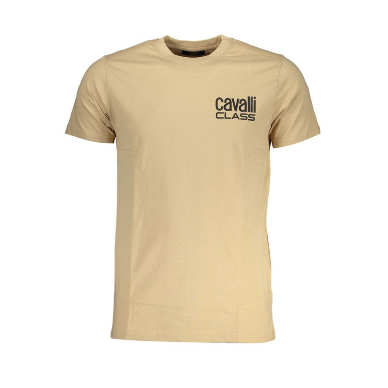 Cavalli Class Beige Cotton T-Shirt