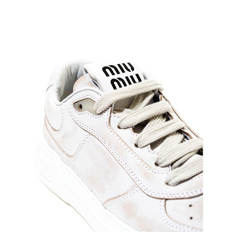 Miu Miu White Leather Sneaker