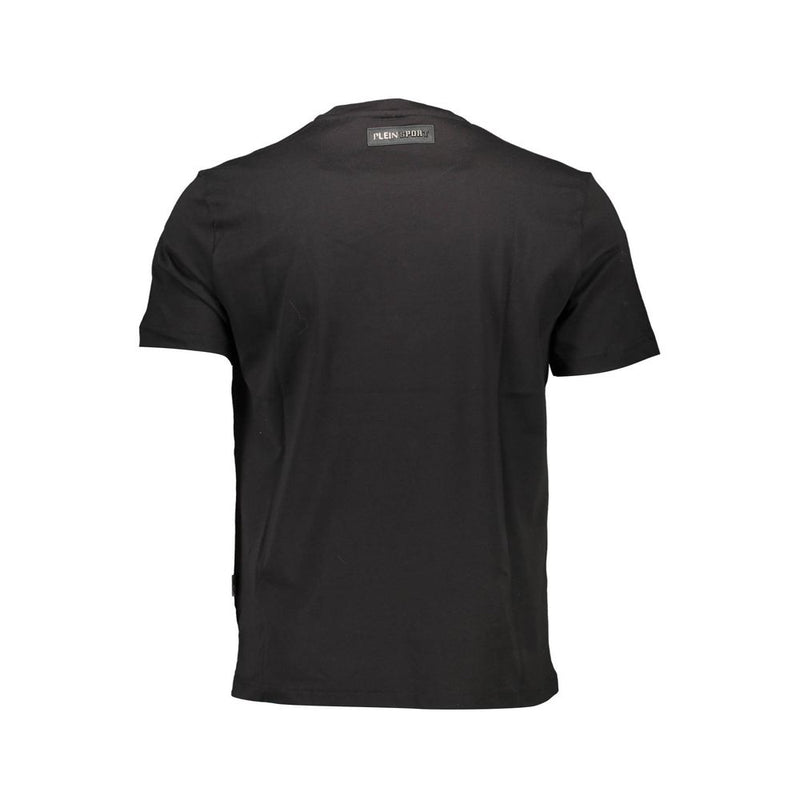 Plein Sport Sleek Black Cotton Crew Neck Tee with Logo