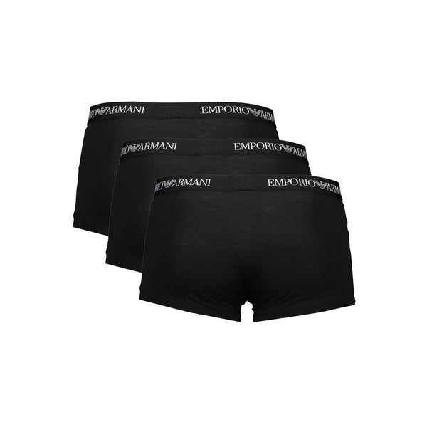 Emporio Armani Black Cotton Men Trunk