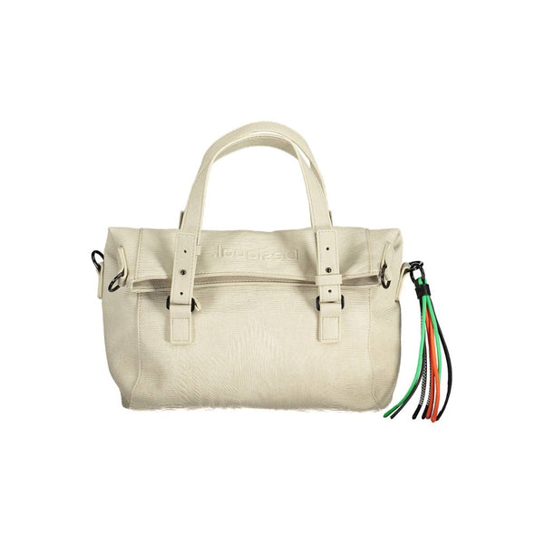 Desigual Chic White Contrasting Detail Handbag