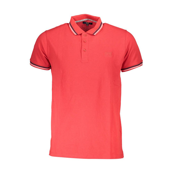 Cavalli Class Red Cotton Polo Shirt