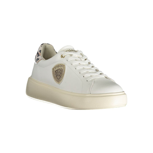 Blauer White Polyester Sneaker