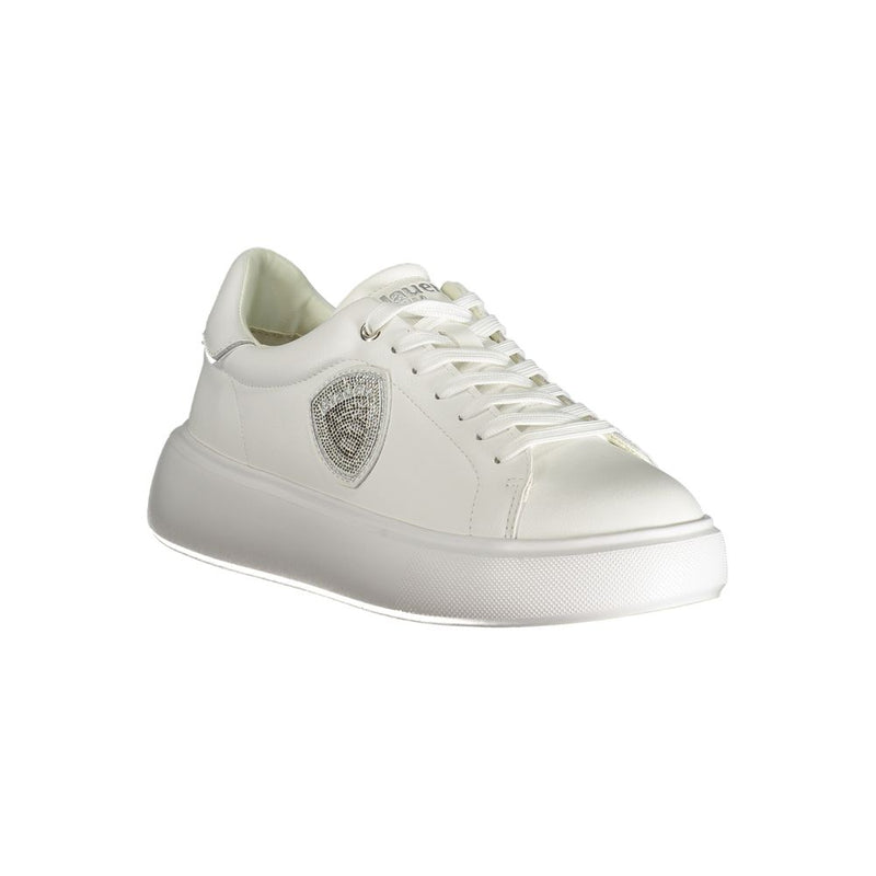 Blauer White Polyester Sneaker