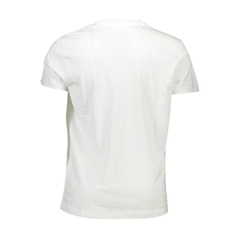 Diesel White Cotton Crew Neck Tee with Print Logo