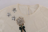 Dolce & Gabbana Enchanted Crystal Embroidered Silk T-Shirt