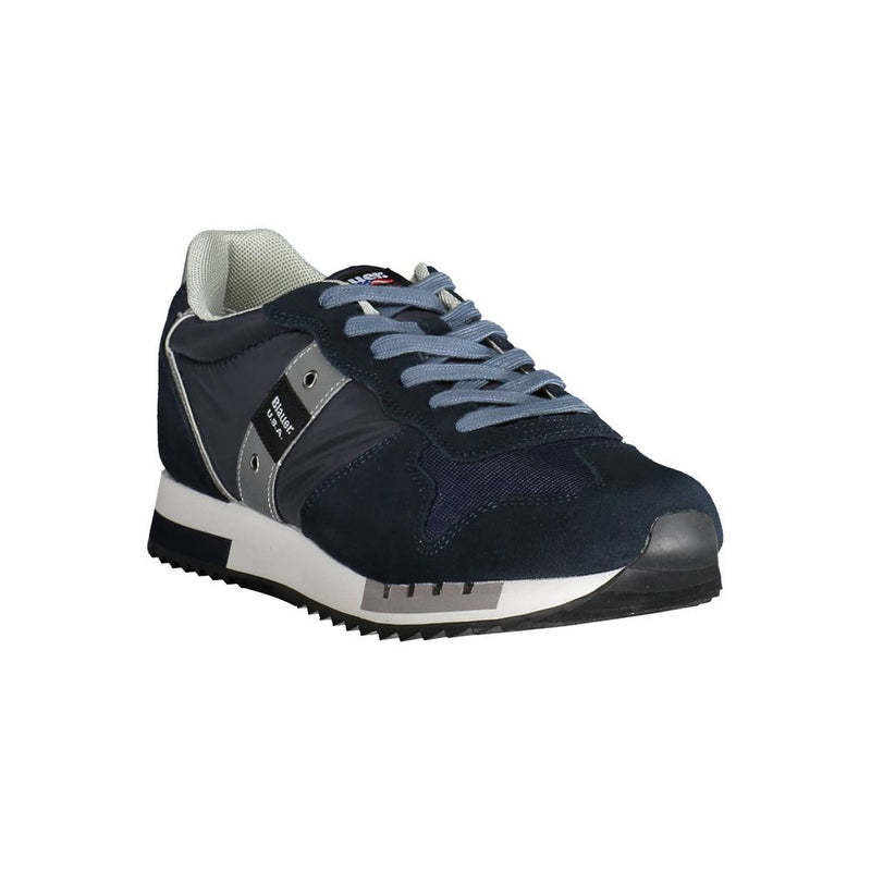 Blauer Sleek Blue Sports Sneakers with Contrasting Details