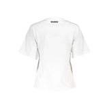 Cavalli Class Elegant White Cotton Tee with Designer Print