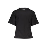 Cavalli Class Elegant Black Cotton Tee with Signature Print