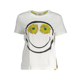 Desigual Chic White Printed Cotton Tee with Logo