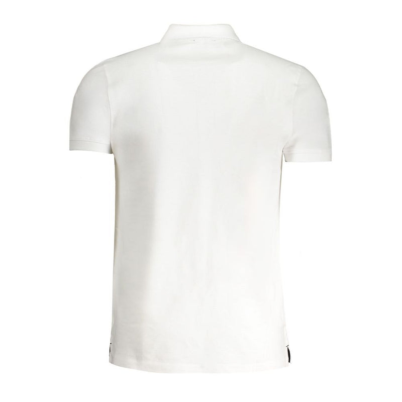 Cavalli Class White Cotton Polo Shirt