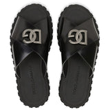 Dolce & Gabbana Black Calfskin Sandal