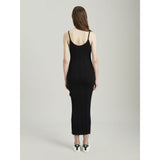 Palm Angels Sleeveless Long Knit Dress with Stripe Detail