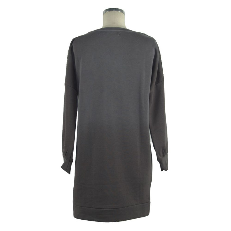 Imperfect Chic Long Sleeve Sweatshirt Dress in Gray